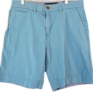 Tommy Hilfiger Custom Fit Chino Shorts Mens 32 Casual Blue Cotton 8" Classic Fit